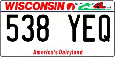 WI license plate 538YEQ
