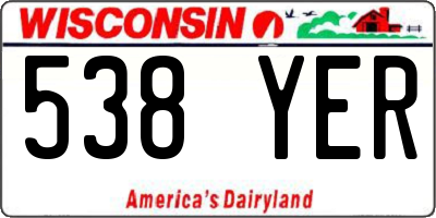 WI license plate 538YER