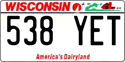 WI license plate 538YET