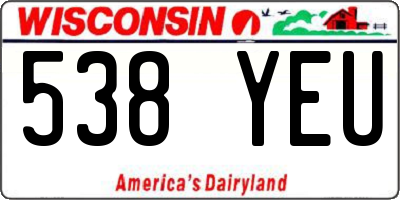 WI license plate 538YEU