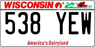 WI license plate 538YEW