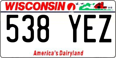 WI license plate 538YEZ