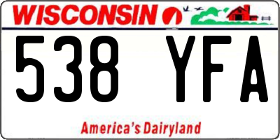 WI license plate 538YFA
