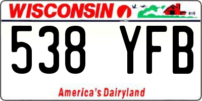 WI license plate 538YFB