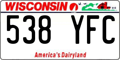 WI license plate 538YFC