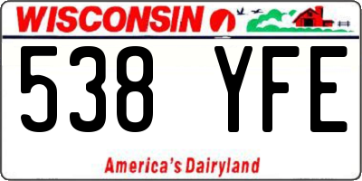 WI license plate 538YFE