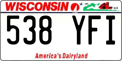 WI license plate 538YFI