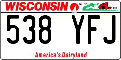 WI license plate 538YFJ