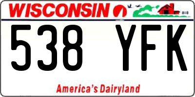 WI license plate 538YFK