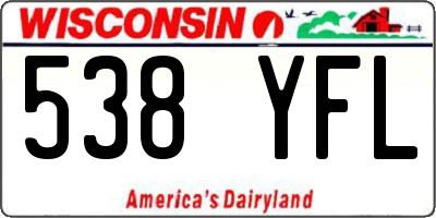 WI license plate 538YFL