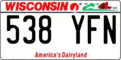 WI license plate 538YFN