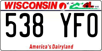 WI license plate 538YFO
