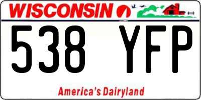 WI license plate 538YFP