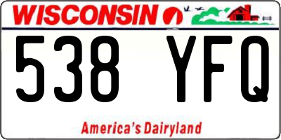WI license plate 538YFQ