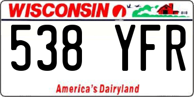 WI license plate 538YFR