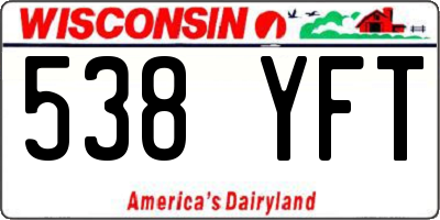 WI license plate 538YFT