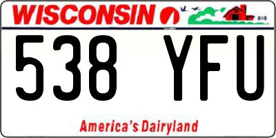 WI license plate 538YFU