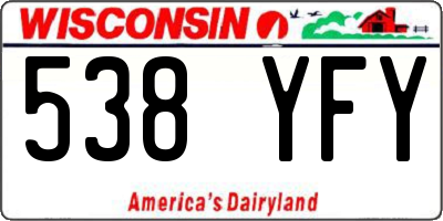 WI license plate 538YFY