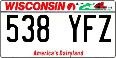 WI license plate 538YFZ