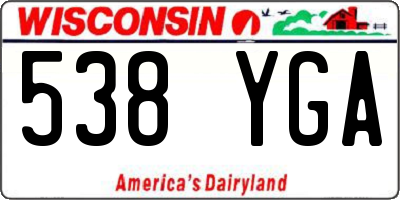 WI license plate 538YGA