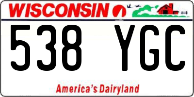 WI license plate 538YGC