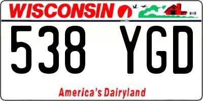 WI license plate 538YGD