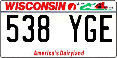 WI license plate 538YGE