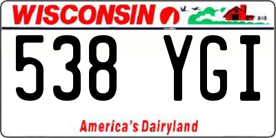 WI license plate 538YGI