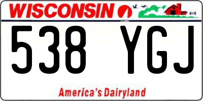 WI license plate 538YGJ