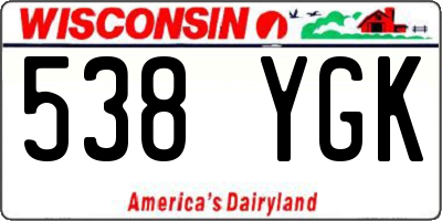 WI license plate 538YGK