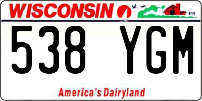 WI license plate 538YGM