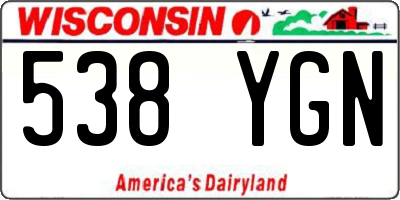 WI license plate 538YGN