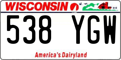 WI license plate 538YGW