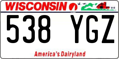 WI license plate 538YGZ