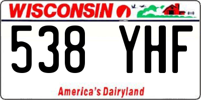 WI license plate 538YHF