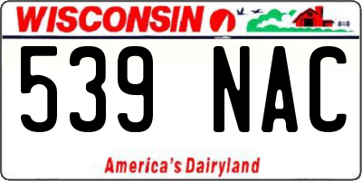 WI license plate 539NAC