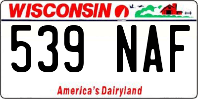 WI license plate 539NAF