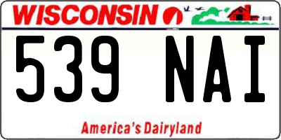 WI license plate 539NAI