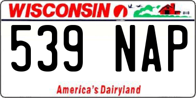 WI license plate 539NAP
