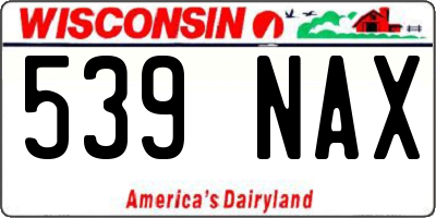WI license plate 539NAX