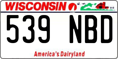WI license plate 539NBD