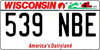 WI license plate 539NBE