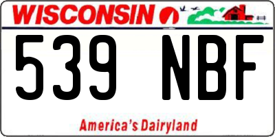 WI license plate 539NBF