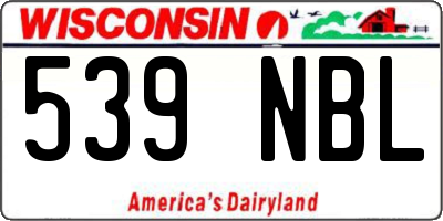 WI license plate 539NBL