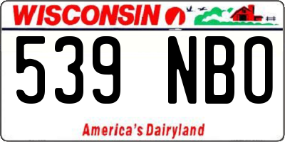 WI license plate 539NBO