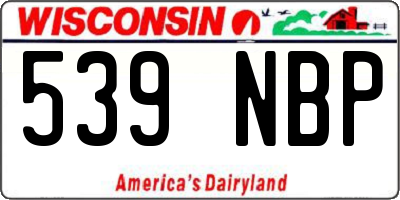 WI license plate 539NBP