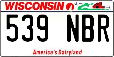 WI license plate 539NBR