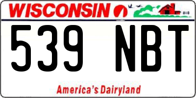 WI license plate 539NBT