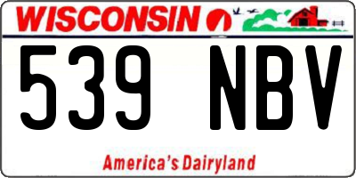 WI license plate 539NBV