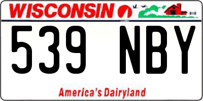 WI license plate 539NBY